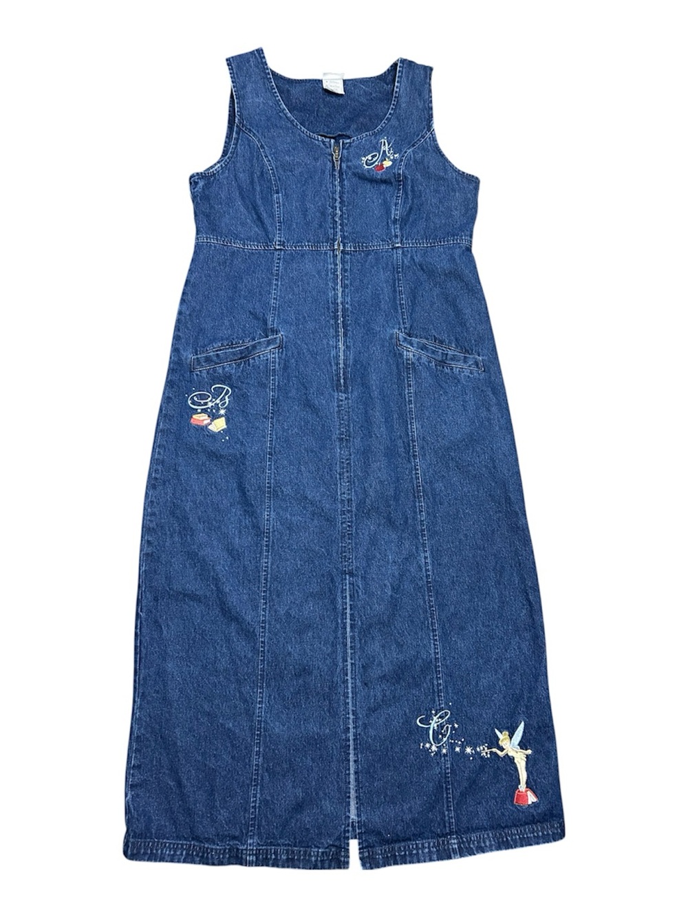 Disney Tinker Bell Embroidered Denim Dress, Size M